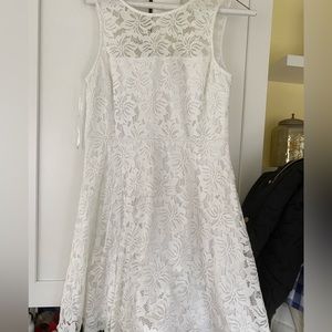 Thalia Sodi Beautiful White Lace Knee-Length Dress Worn Once